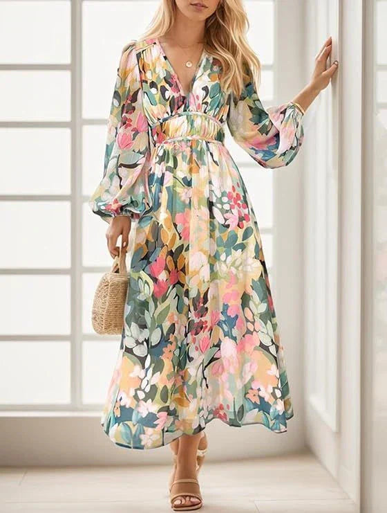 Oriella – Robe maxi élégante rose poudré